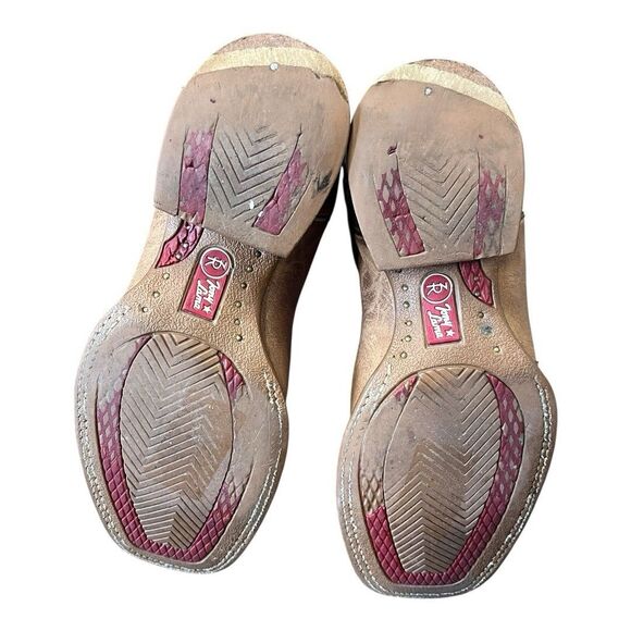 Tony Llama | Men's Socorro Blue R1128 Sierra Tan Cowboy Leather Boot Sz 8 EE - Picture 8 of 11